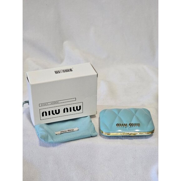 New Miu Miu quilted compact mirror with case& box - Picture 1 of 5